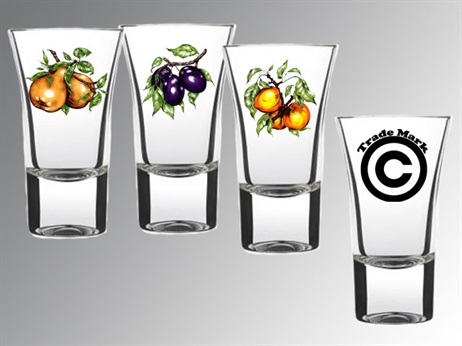 Kép 'Jäger' szeszes pohár 50 ml gyümölcs dekorral, logó 1 színnel 180 db